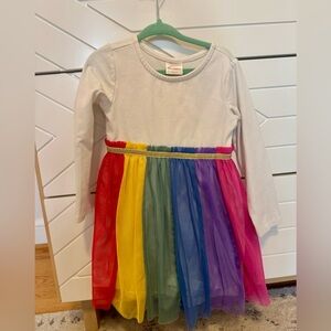 Beautiful rainbow tulle Hanna Andersson 3T Andersson long sleeve dress